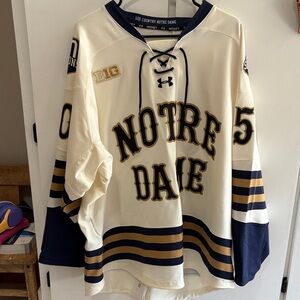 Under Armour Notre Dame Cream and Navy Jersey